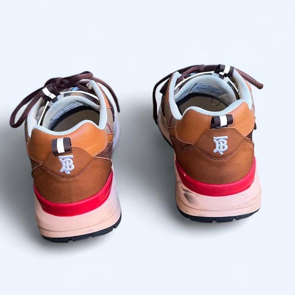 Burberry Vintage Check & Suede Low-Top Sneakers - Picture 3 of 8